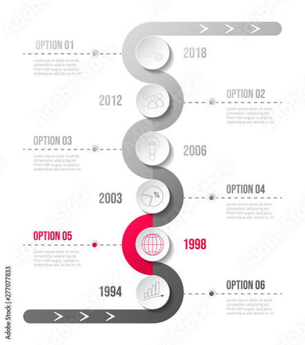 Gray infograph with business symbols. Vector