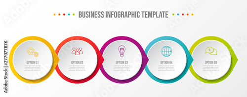 Colorful infographic with business icons. Vector
