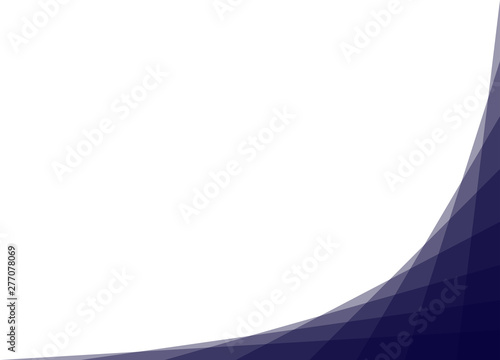 Blue curve corner isolated on white background. Abstract blue curve geometry frame.