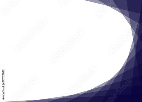 Blue curve corner isolated on white background. Abstract blue curve geometry frame.