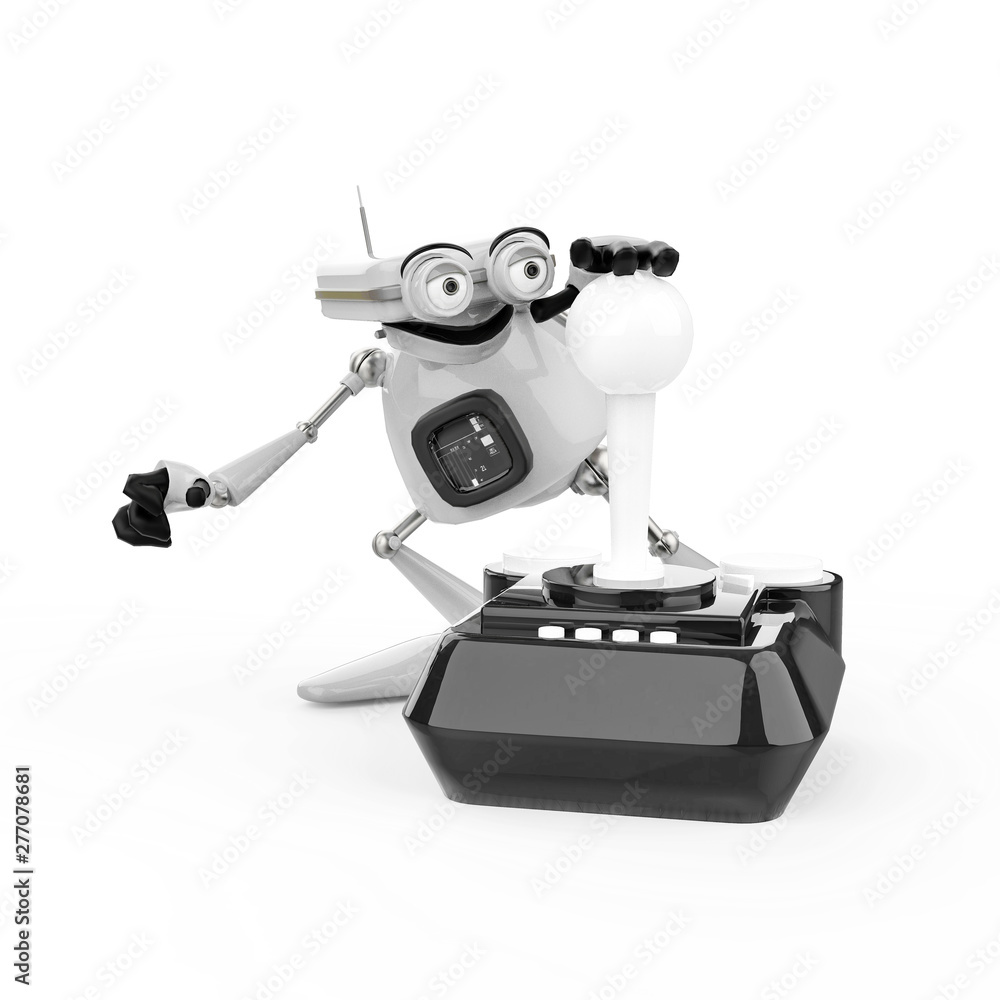 Naklejka premium vintage robot in a white background