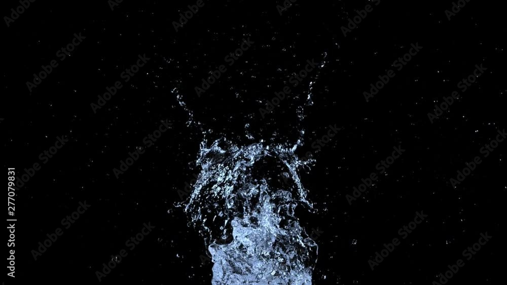 Super Slow Motion Shot of Water Splash at 1000fps Isolated on Black Background. Super Slow Motion Shot of Water Splash at 1000fps Isolated on Black Background.