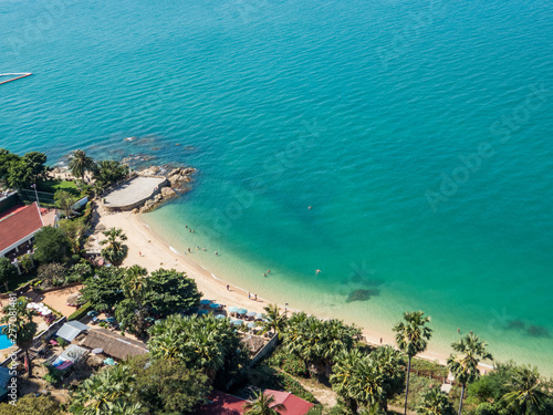 Beautiful areal view of a beach in the northern part of Pattaya, Thailand