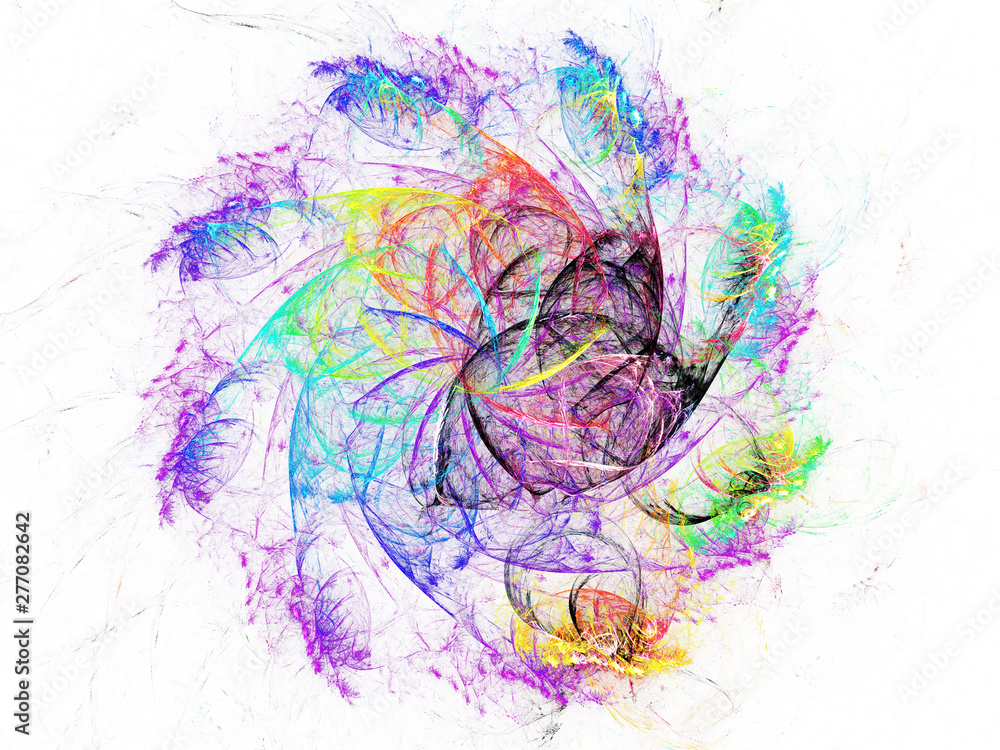 Naklejka rainbow abstract fractal background 3d rendering illustration