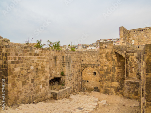 TRIPOLI, LEBANON - MAY 25, 2017: City aerial view from the Tripoli Castle.