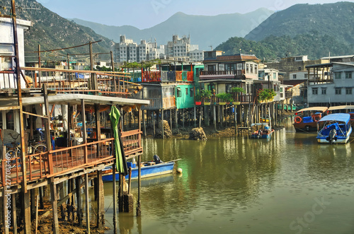 Tai O - a fishing town, located on an island of Lantau Island in Hong Kong