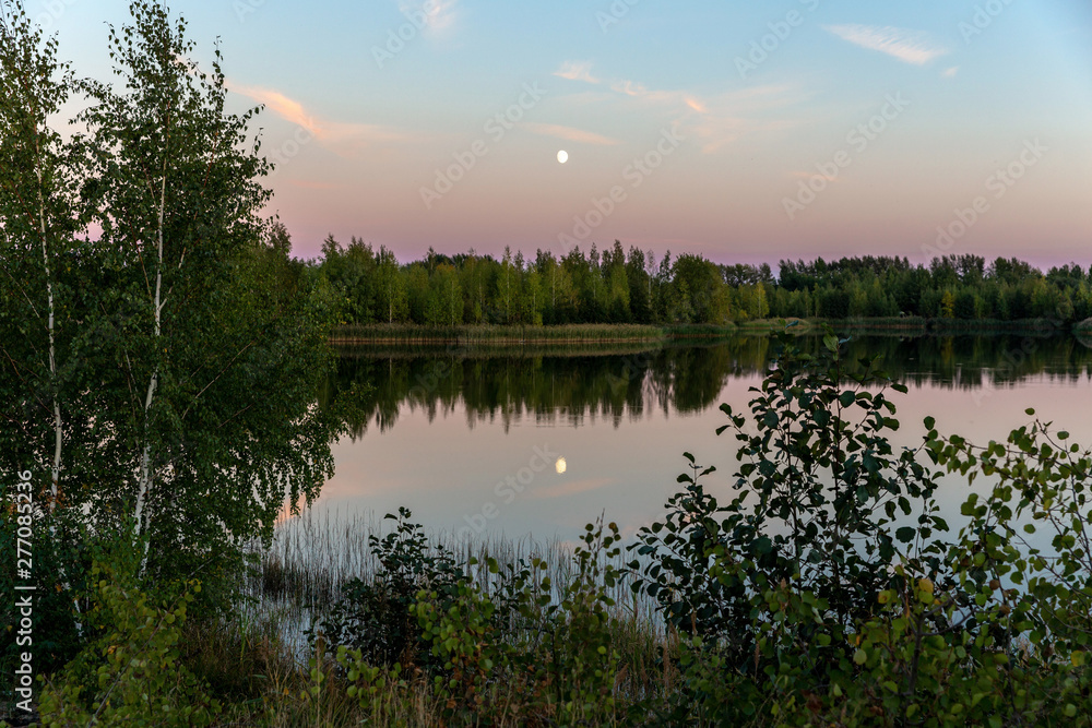 sunset over the lake