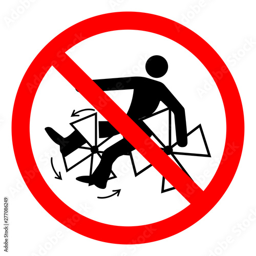 Injury Hazard Rotating Paddles Will Crush Entangle Or Amputate Symbol Sign, Vector Illustration, Isolate On White Background Label .EPS10