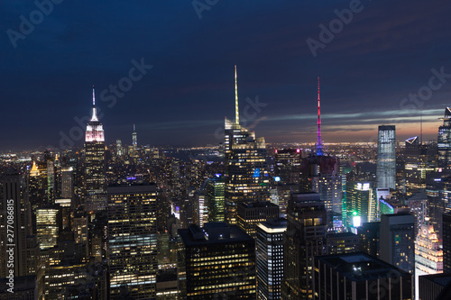 Wallpaper Mural Top view of Manhattan buildings at night, New York. Torontodigital.ca