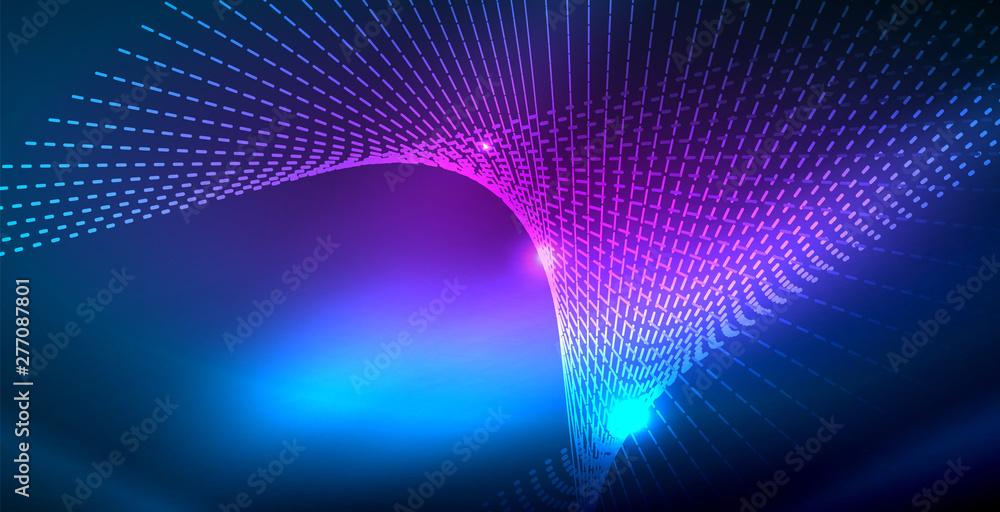 Color neon lights with waves abstract background Color neon lights with waves abstract background