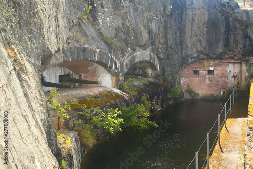 Old coastal artillery fort with big cannons photo