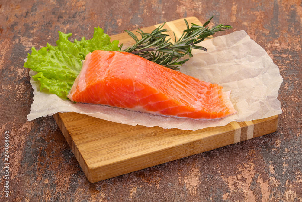 Piece of raw salmon Piece of raw salmon