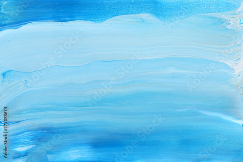 photography of abstract marbleized effect background. Blue and white creative colors. Beautiful paint