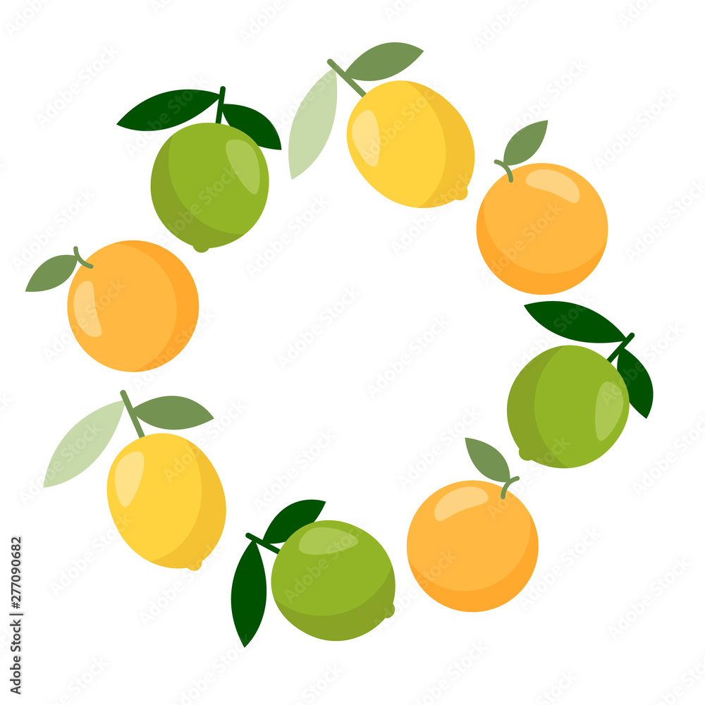 Citrus vector banner. Summer exotic food in flat style Citrus vector banner. Summer exotic food in flat style