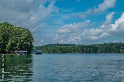 Fishing in a boat on the lake