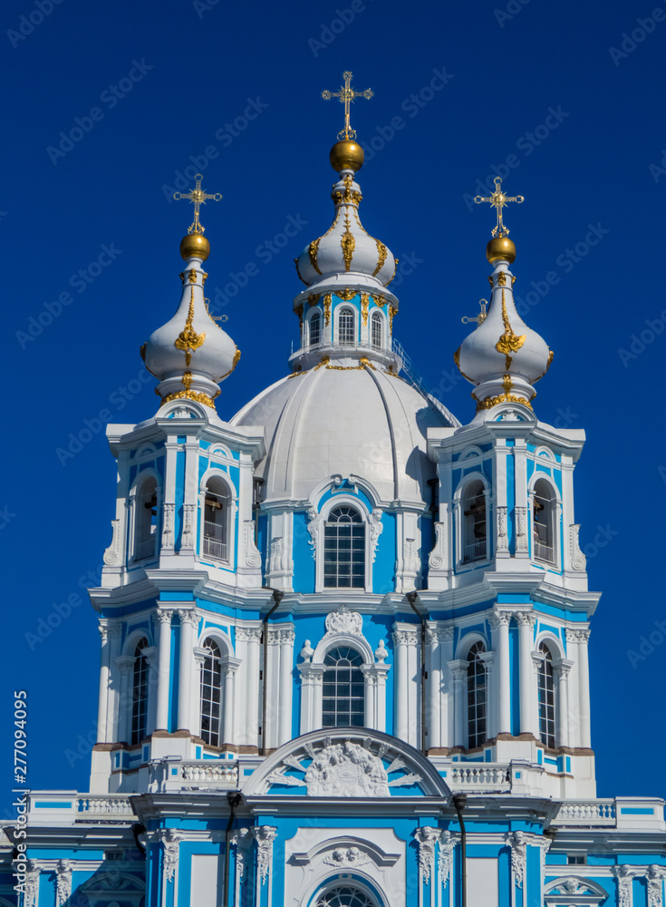 Smolny Convent of the Resurrection (or Smolny Cathedral). In St. Petersburg, Russia