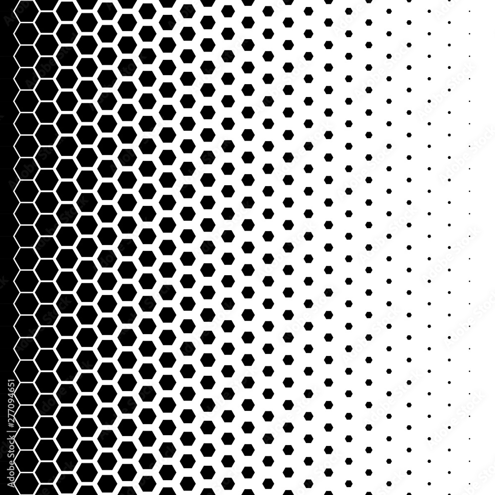 Hexagon halftone pattern. Abstract geometric background.