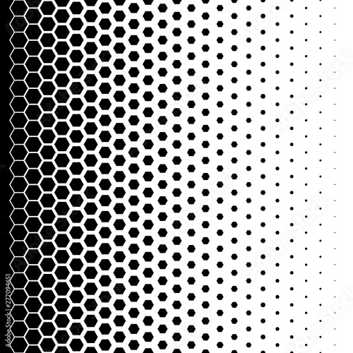 Hexagon halftone pattern. Abstract geometric background.