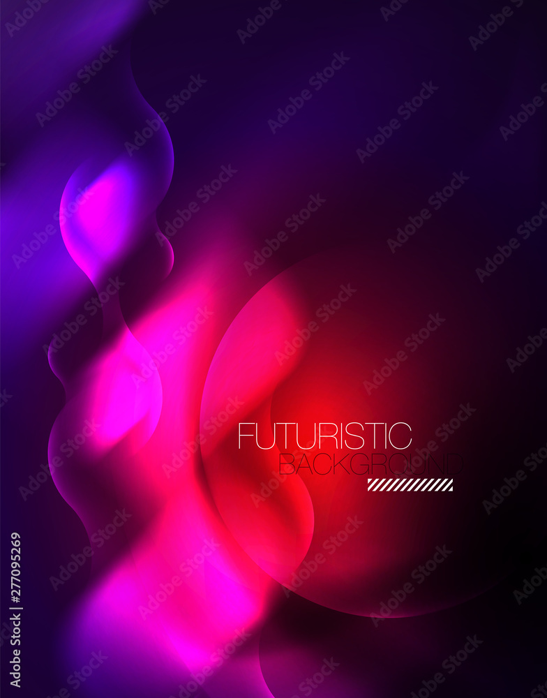 Shiny metallic neon waves vector design Shiny metallic neon waves vector design