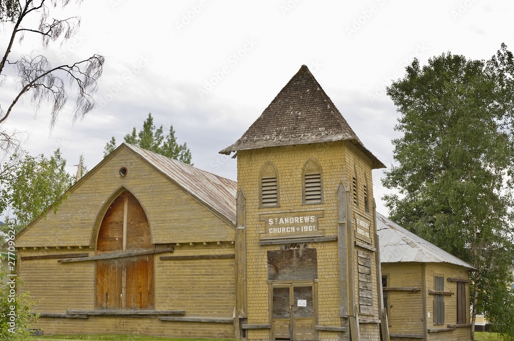 Deserted historic church in Dawson City, Yukon, Canada