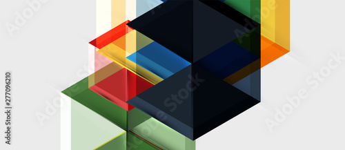 Bright color hexagon geometrical composition background, business presentation template