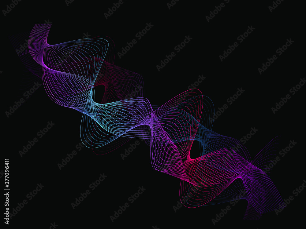 Fototapeta premium EPS 10 vector. Curved lines and waves. Futuristic concept.
