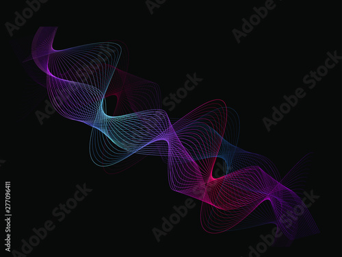 EPS 10 vector. Curved lines and waves. Futuristic concept.