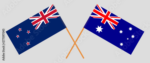 Crossed New Zealand and Australian flags