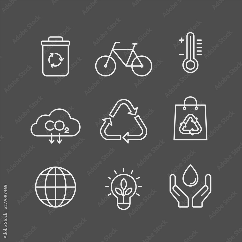 Ecology flat vector icons set. Ecology, energy, recycle flat vector icons Ecology flat vector icons set. Ecology, energy, recycle flat vector icons