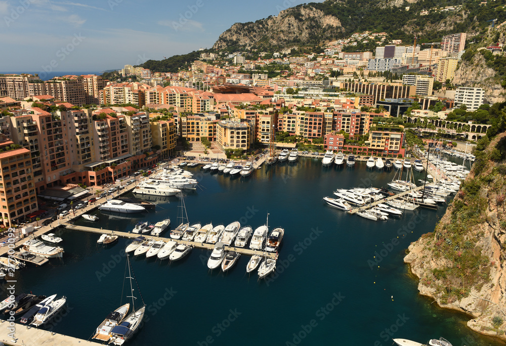  Cityscape of Monaco. Fontvieille and Monaco Harbor