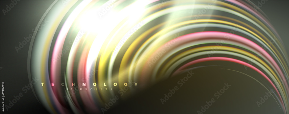 Fototapeta premium Fluid color waves with light effects, vector abstract background