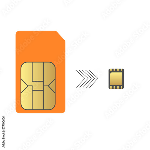 esim embedded sim card modern technology vector