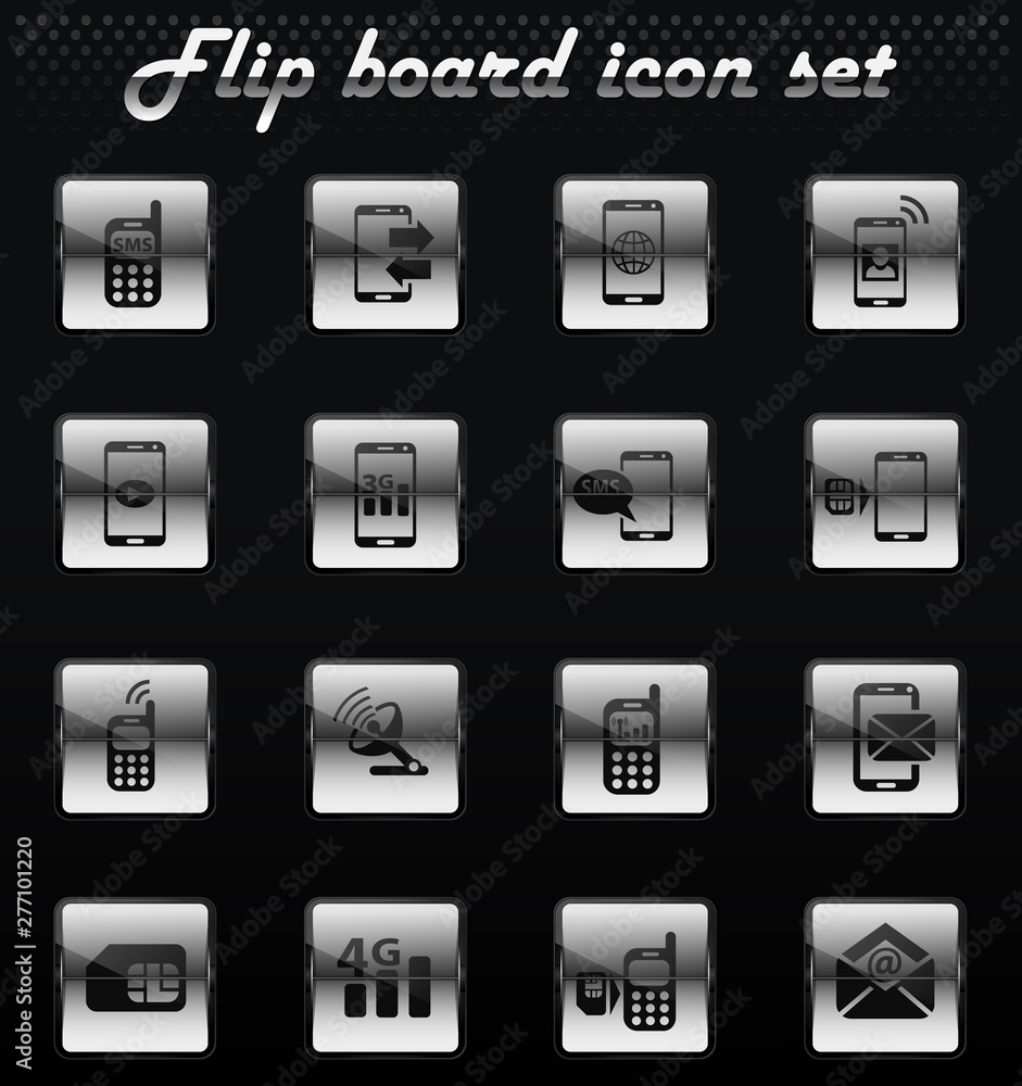 mobile connection icon set