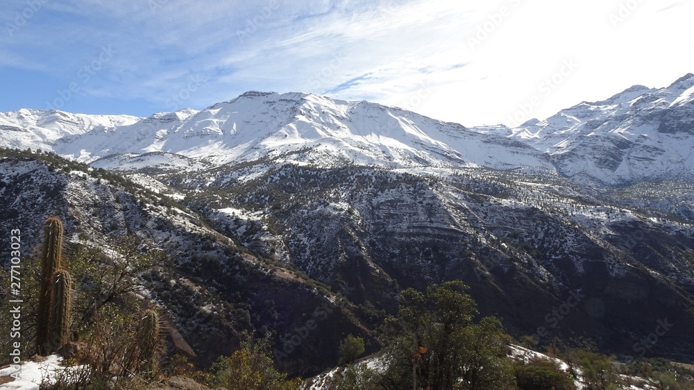 Cajon del Maipo, Farellones and Mirador de los Condores located in the Cordillera de los Andes, Santiago de Chile, Chile