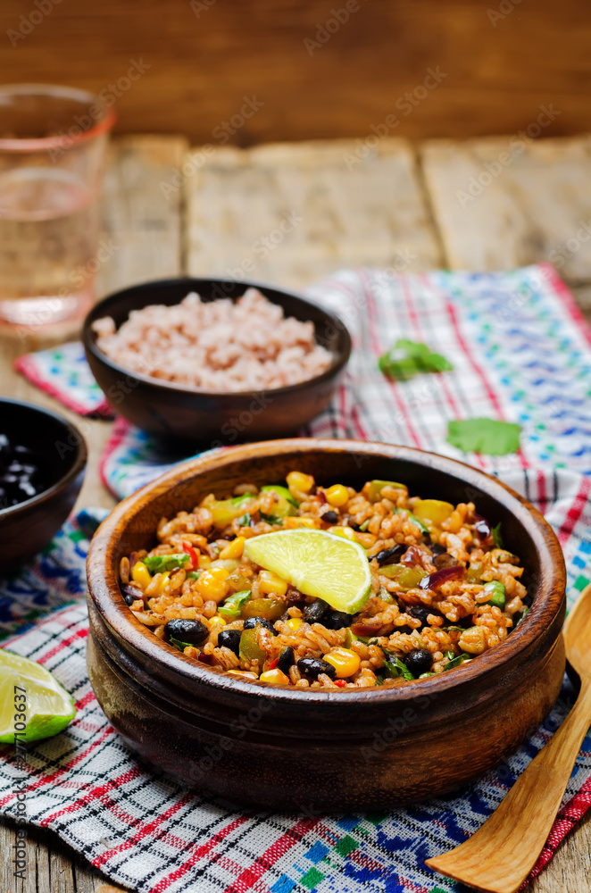 Black beans pepper cilantro zucchini lime brown rice Black beans pepper cilantro zucchini lime brown rice