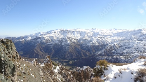 Cajon del Maipo, Farellones and Mirador de los Condores in the Cordillera de los Andes, Santiago de Chile, Chile