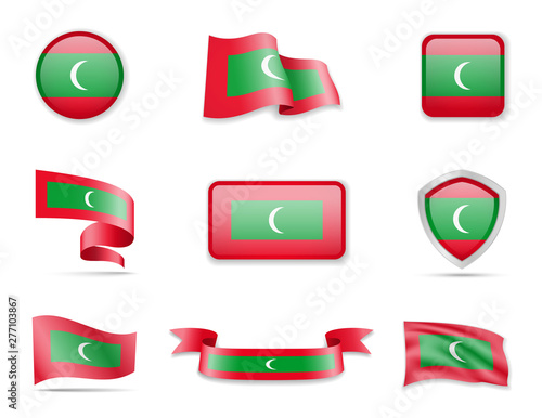 Free Download Maldives Flags Collection. Flags and contour map. - GFXLoad