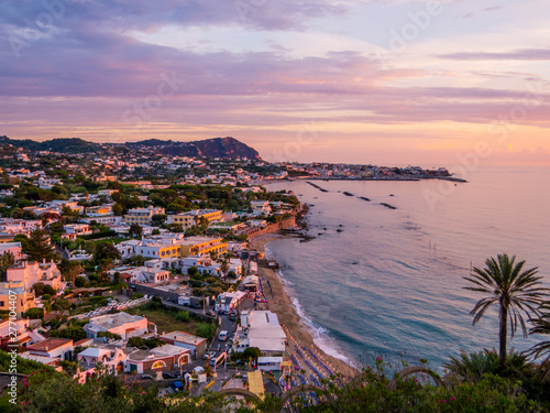 Sunset over Forio, Ischia Island, Italy