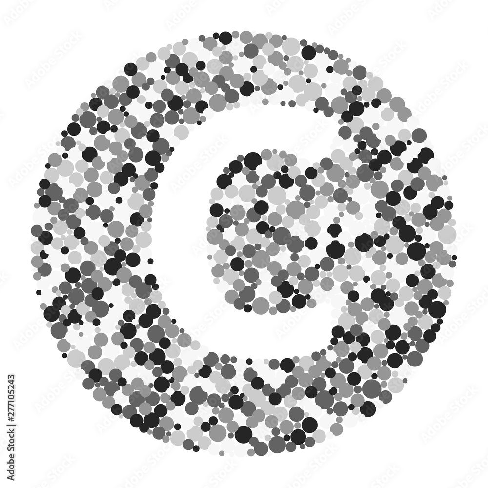 C letter color distributed circles dots illustration C letter color distributed circles dots illustration