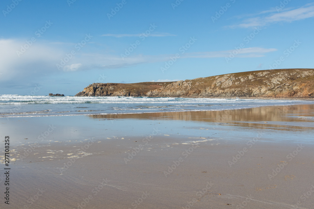 Baie des Trepasses beach in Cleden Cap Sizun at low tide