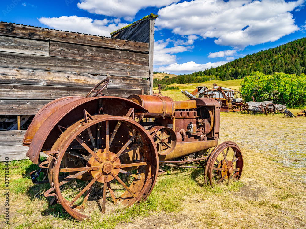 Rusty antique tractor