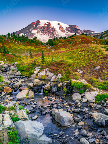 Photography Mt. Rainier sunrise at edith creek
