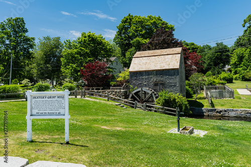 Canvas Print Dexter's Grist Mill in Sandwich Massachusetts originated in 1654 and you can still buy freshly ground meal here