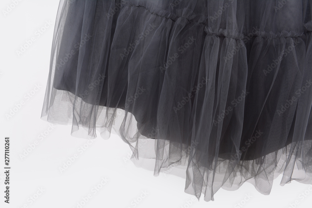 Gray skirt made of tulle on the white Gray skirt made of tulle on the white