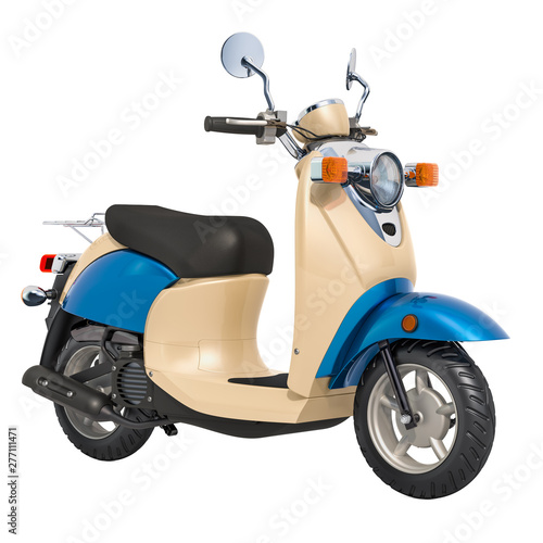 Classic Scooter or Electric Moped, 3D rendering