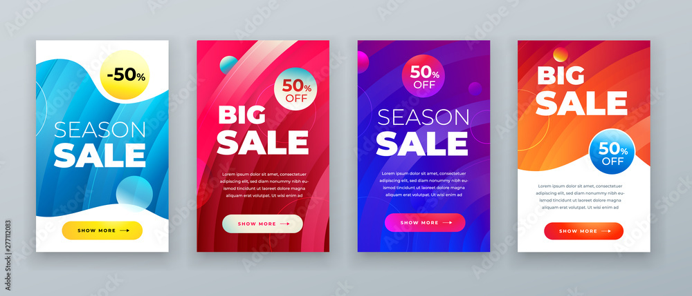 Set of dynamic modern fluid sale banner for social media stories, web page, mobile phone. Sale banner template design special offer set. Eps10 vector. Set of dynamic modern fluid sale banner for social media stories, web page, mobile phone. Sale banner template design special offer set. Eps10 vector.