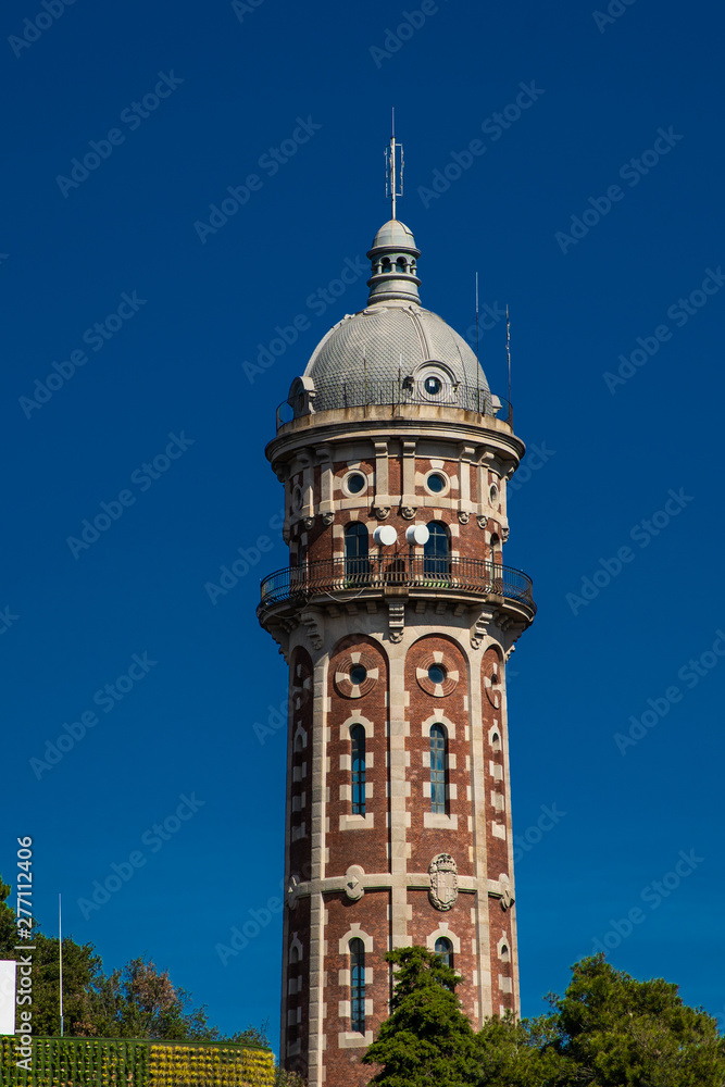 BARCELONA, SPAIN - April, 2019: Tibidabo with panoramic view over Barcelona. BARCELONA, SPAIN - April, 2019: Tibidabo with panoramic view over Barcelona.
