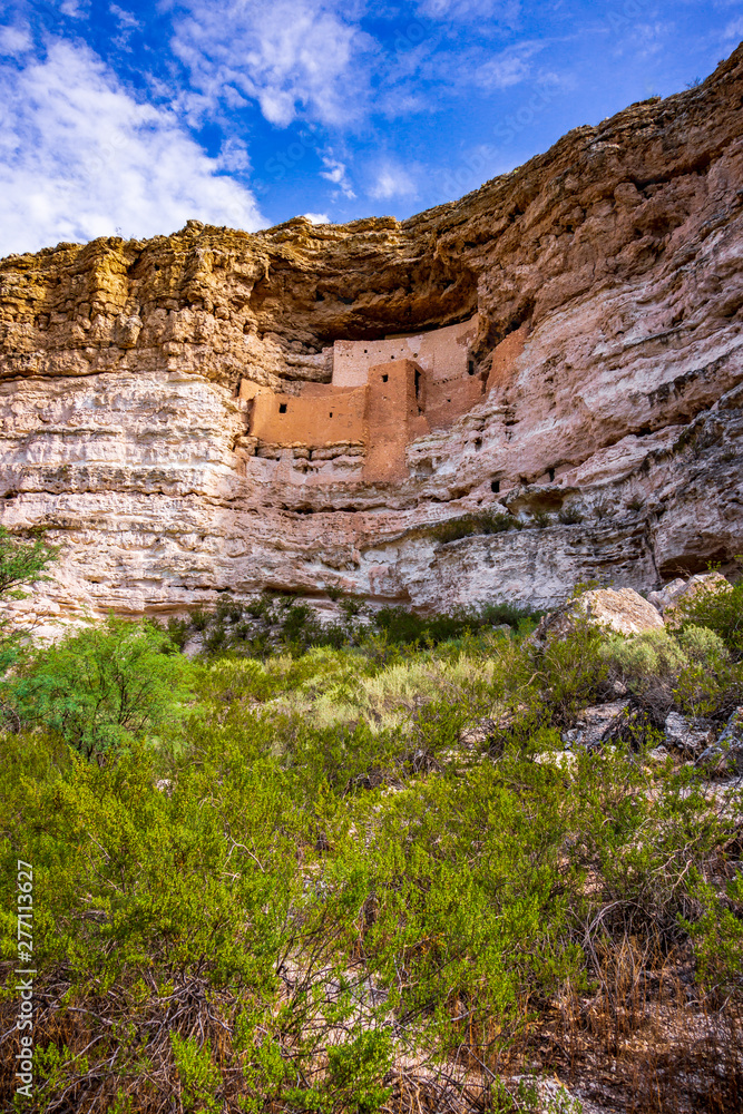 Montezuma Castle with Sky and Clouds