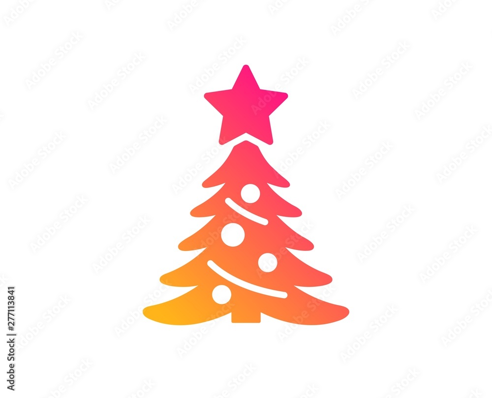 Christmas tree present icon. New year spruce sign. Fir-tree symbol. Classic flat style. Gradient christmas tree icon. Vector Christmas tree present icon. New year spruce sign. Fir-tree symbol. Classic flat style. Gradient christmas tree icon. Vector
