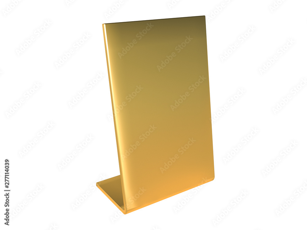 Metal - golden table stand display on white background. 3d rendering Metal - golden table stand display on white background. 3d rendering